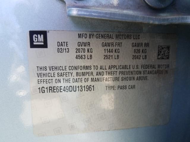 Photo 9 VIN: 1G1RE6E49DU131961 - CHEVROLET VOLT 