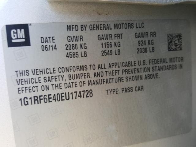 Photo 9 VIN: 1G1RF6E40EU174728 - CHEVROLET VOLT 