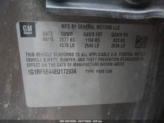 Photo 8 VIN: 1G1RF6E44EU172934 - CHEVROLET VOLT 