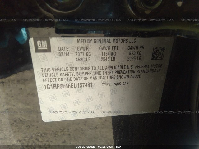 Photo 8 VIN: 1G1RF6E46EU157481 - CHEVROLET VOLT 