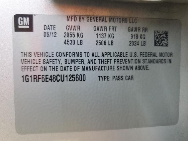 Photo 11 VIN: 1G1RF6E48CU125600 - CHEVROLET VOLT 