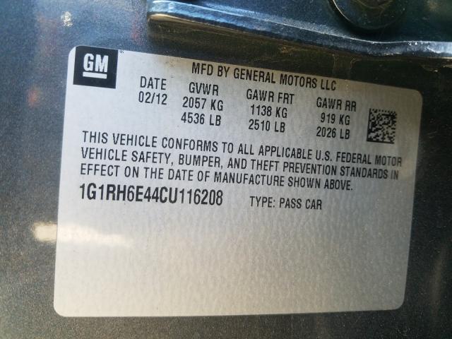 Photo 9 VIN: 1G1RH6E44CU116208 - CHEVROLET VOLT 