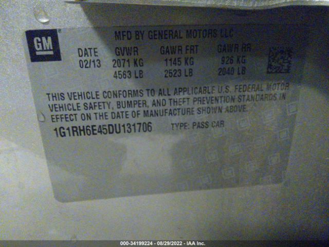 Photo 8 VIN: 1G1RH6E45DU131706 - CHEVROLET VOLT 