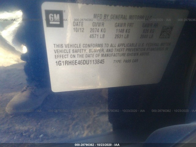 Photo 8 VIN: 1G1RH6E46DU113845 - CHEVROLET VOLT 