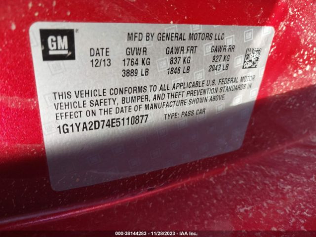 Photo 8 VIN: 1G1YA2D74E5110877 - CHEVROLET CORVETTE STINGRAY 