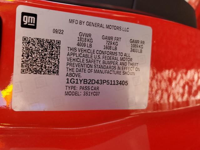 Photo 12 VIN: 1G1YB2D43P5113405 - CHEVROLET CORVETTE S 