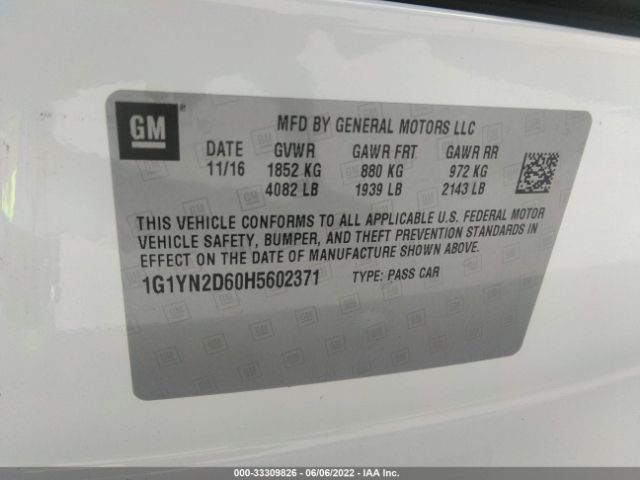 Photo 8 VIN: 1G1YN2D60H5602371 - CHEVROLET CORVETTE 