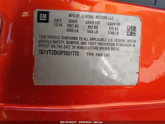 Photo 8 VIN: 1G1YT2D60F5601773 - CHEVROLET CORVETTE 