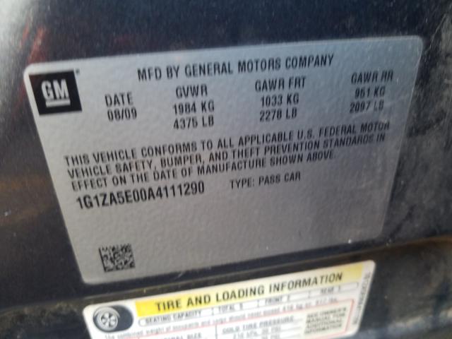 Photo 9 VIN: 1G1ZA5E00A4111290 - CHEVROLET MALIBU LS 