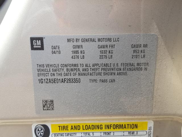 Photo 9 VIN: 1G1ZA5E01AF283350 - CHEVROLET MALIBU LS 