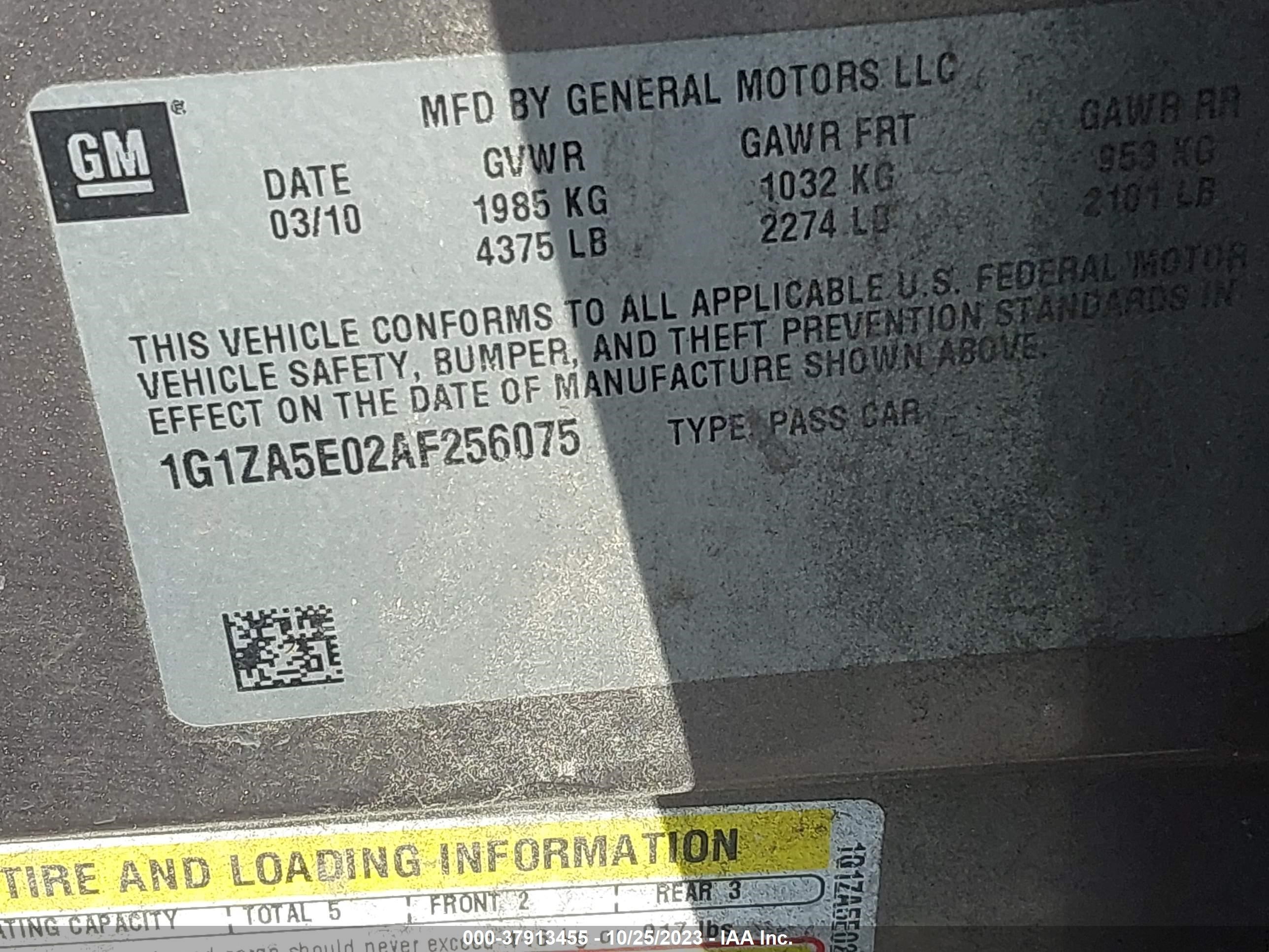 Photo 8 VIN: 1G1ZA5E02AF256075 - CHEVROLET MALIBU 