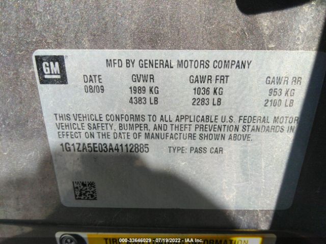 Photo 8 VIN: 1G1ZA5E03A4112885 - CHEVROLET MALIBU 