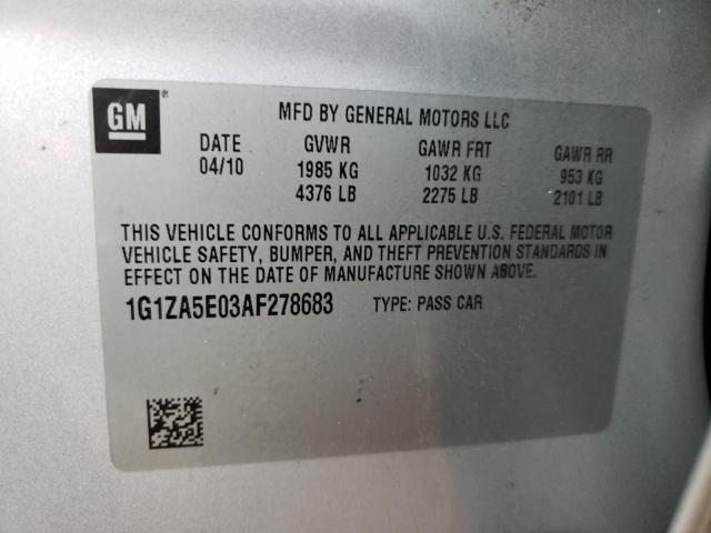 Photo 9 VIN: 1G1ZA5E03AF278683 - CHEVROLET MALIBU LS 