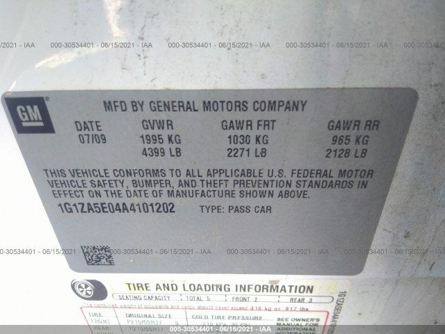 Photo 8 VIN: 1G1ZA5E04A4101202 - CHEVROLET MALIBU 