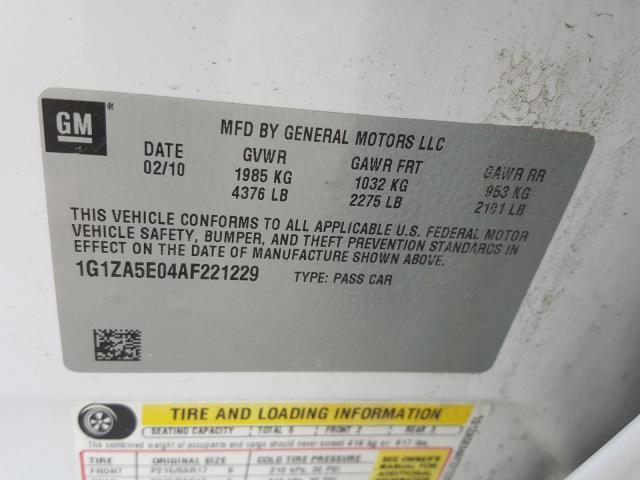 Photo 9 VIN: 1G1ZA5E04AF221229 - CHEVROLET MALIBU LS 