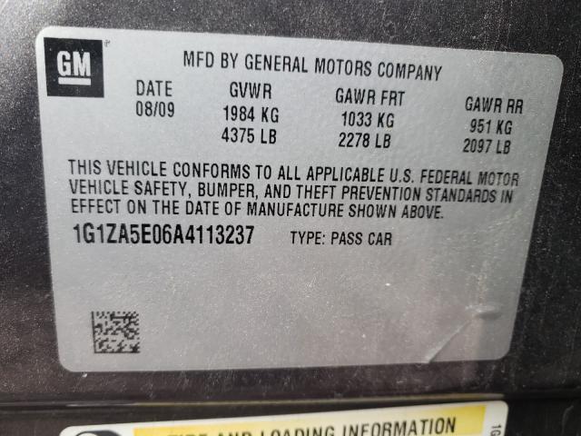 Photo 9 VIN: 1G1ZA5E06A4113237 - CHEVROLET MALIBU LS 