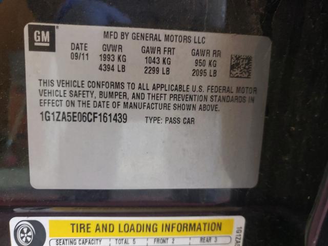 Photo 9 VIN: 1G1ZA5E06CF161439 - CHEVROLET MALIBU LS 