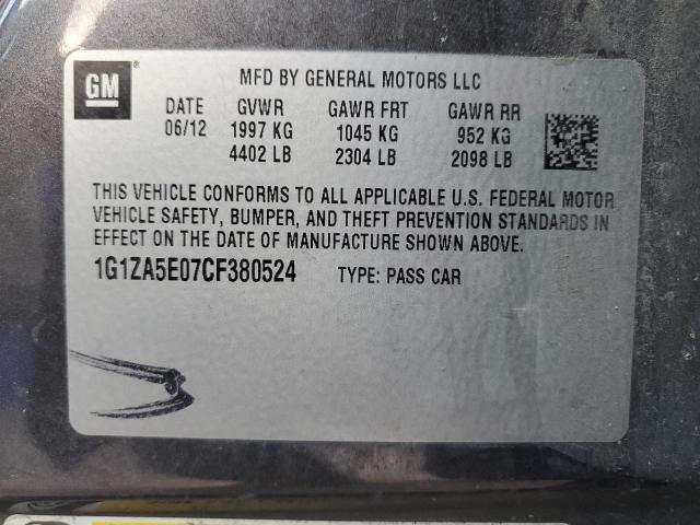 Photo 11 VIN: 1G1ZA5E07CF380524 - CHEVROLET MALIBU 