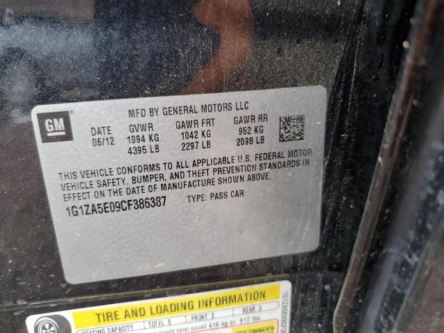 Photo 9 VIN: 1G1ZA5E09CF386387 - CHEVROLET MALIBU LS 