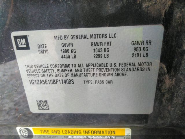 Photo 8 VIN: 1G1ZA5E10BF174033 - CHEVROLET MALIBU 