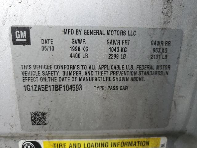 Photo 9 VIN: 1G1ZA5E17BF104593 - CHEVROLET MALIBU LS 