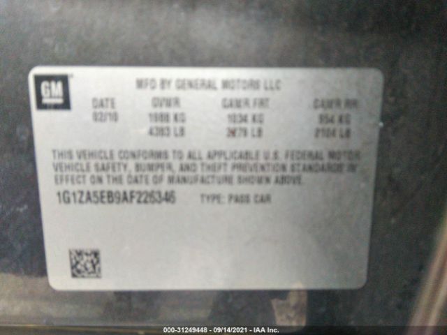 Photo 8 VIN: 1G1ZA5EB9AF226346 - CHEVROLET MALIBU 