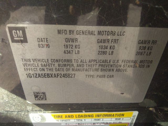 Photo 8 VIN: 1G1ZA5EBXAF245827 - CHEVROLET MALIBU 