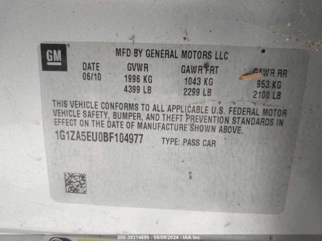 Photo 8 VIN: 1G1ZA5EU0BF104977 - CHEVROLET MALIBU 