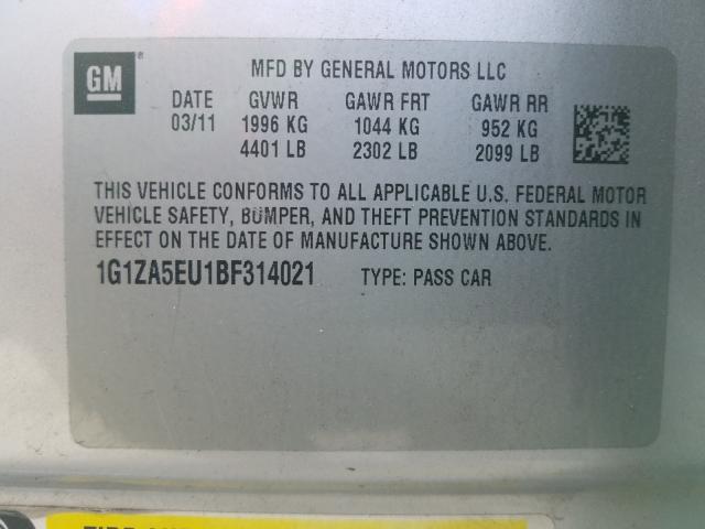 Photo 9 VIN: 1G1ZA5EU1BF314021 - CHEVROLET MALIBU LS 