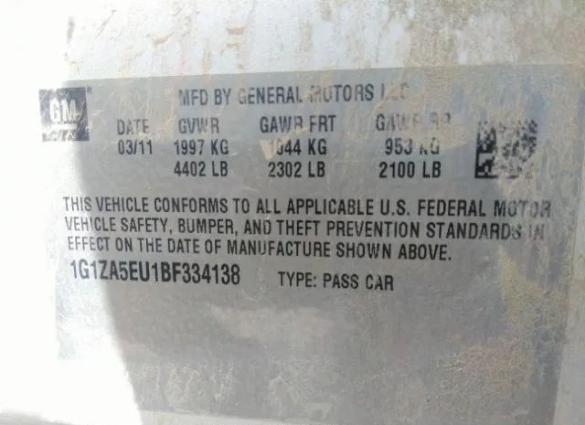 Photo 8 VIN: 1G1ZA5EU1BF334138 - CHEVROLET MALIBU 