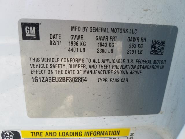 Photo 9 VIN: 1G1ZA5EU2BF302864 - CHEVROLET MALIBU LS 