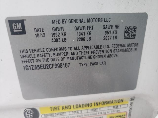 Photo 9 VIN: 1G1ZA5EU2CF398187 - CHEVROLET MALIBU LS 