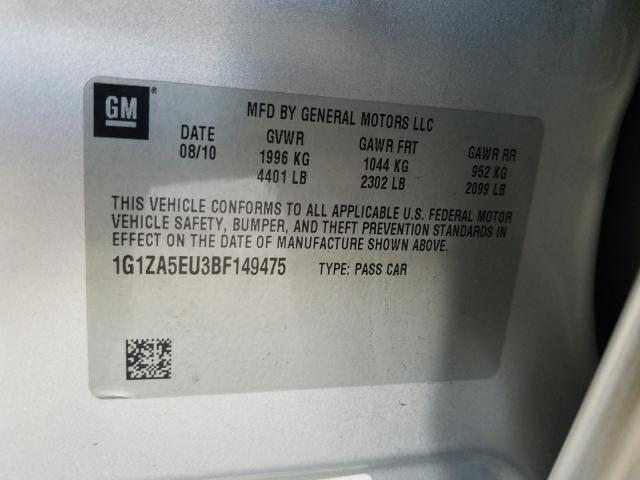 Photo 9 VIN: 1G1ZA5EU3BF149475 - CHEVROLET MALIBU LS 