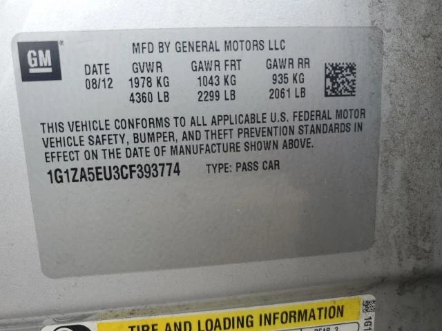 Photo 11 VIN: 1G1ZA5EU3CF393774 - CHEVROLET MALIBU LS 