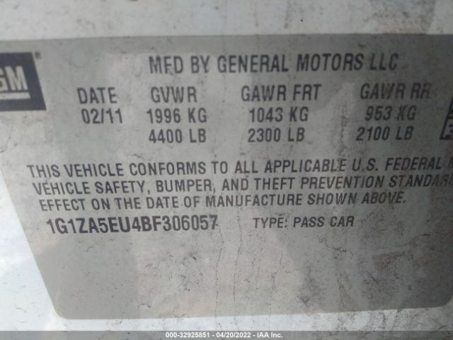 Photo 8 VIN: 1G1ZA5EU4BF306057 - CHEVROLET MALIBU 