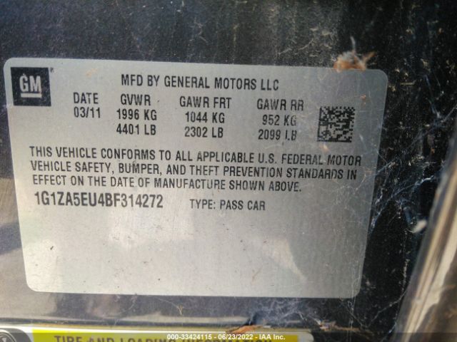 Photo 8 VIN: 1G1ZA5EU4BF314272 - CHEVROLET MALIBU 