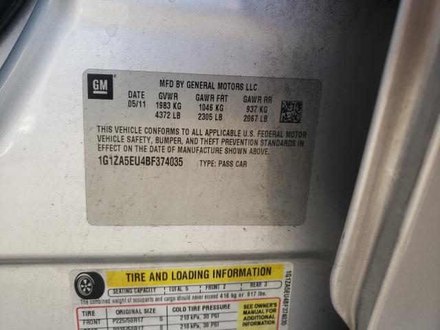 Photo 9 VIN: 1G1ZA5EU4BF374035 - CHEVROLET MALIBU LS 