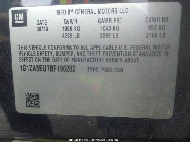 Photo 8 VIN: 1G1ZA5EU7BF196282 - CHEVROLET MALIBU 