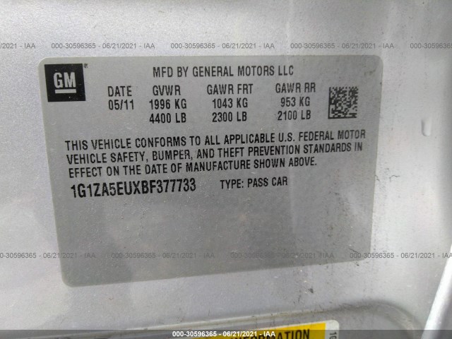 Photo 8 VIN: 1G1ZA5EUXBF377733 - CHEVROLET MALIBU 