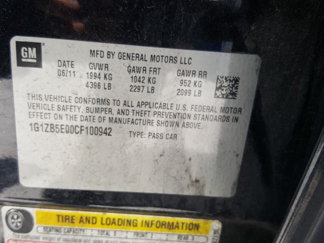 Photo 9 VIN: 1G1ZB5E00CF100942 - CHEVROLET MALIBU LS 