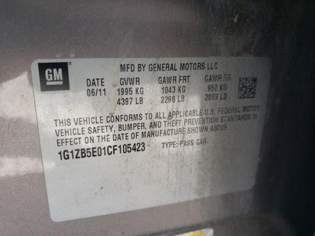 Photo 9 VIN: 1G1ZB5E01CF105423 - CHEVROLET MALIBU LS 