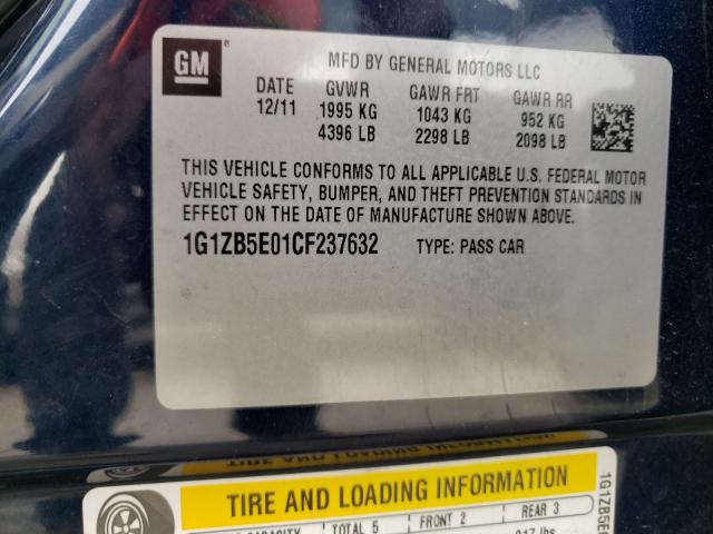 Photo 9 VIN: 1G1ZB5E01CF237632 - CHEVROLET MALIBU LS 