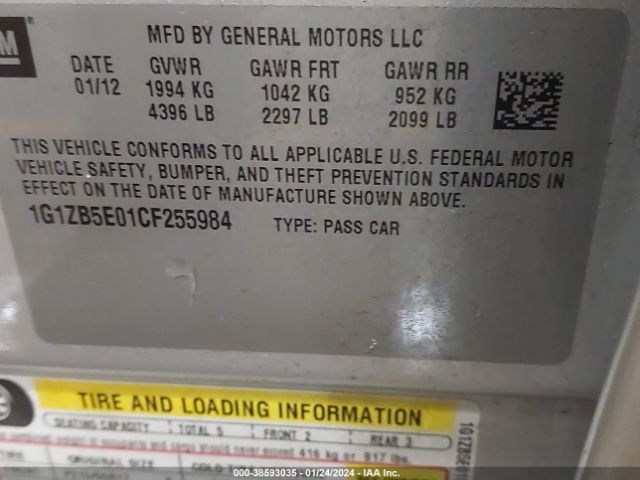 Photo 8 VIN: 1G1ZB5E01CF255984 - CHEVROLET MALIBU 