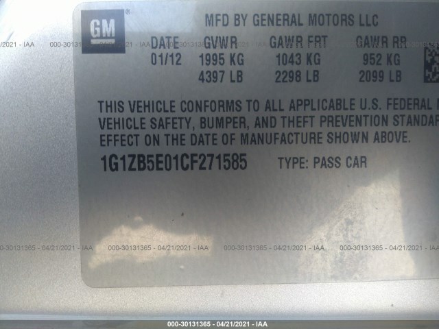 Photo 8 VIN: 1G1ZB5E01CF271585 - CHEVROLET MALIBU 