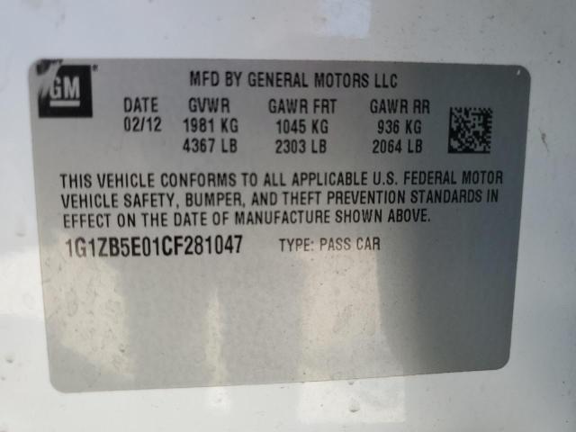 Photo 11 VIN: 1G1ZB5E01CF281047 - CHEVROLET MALIBU LS 