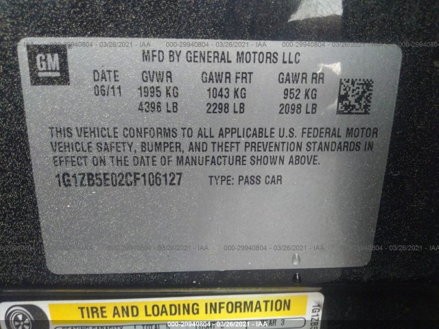 Photo 8 VIN: 1G1ZB5E02CF106127 - CHEVROLET MALIBU 