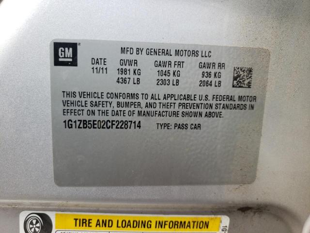 Photo 9 VIN: 1G1ZB5E02CF228714 - CHEVROLET MALIBU LS 