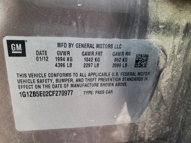 Photo 9 VIN: 1G1ZB5E02CF270977 - CHEVROLET MALIBU LS 