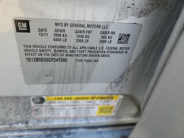 Photo 9 VIN: 1G1ZB5E03CF247286 - CHEVROLET MALIBU LS 