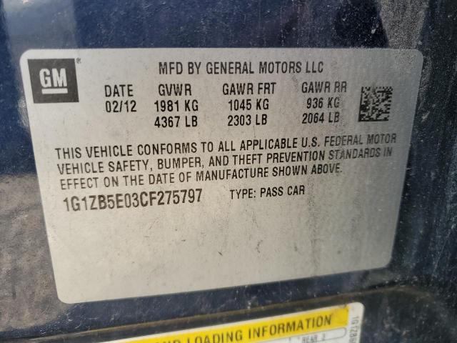 Photo 11 VIN: 1G1ZB5E03CF275797 - CHEVROLET MALIBU LS 